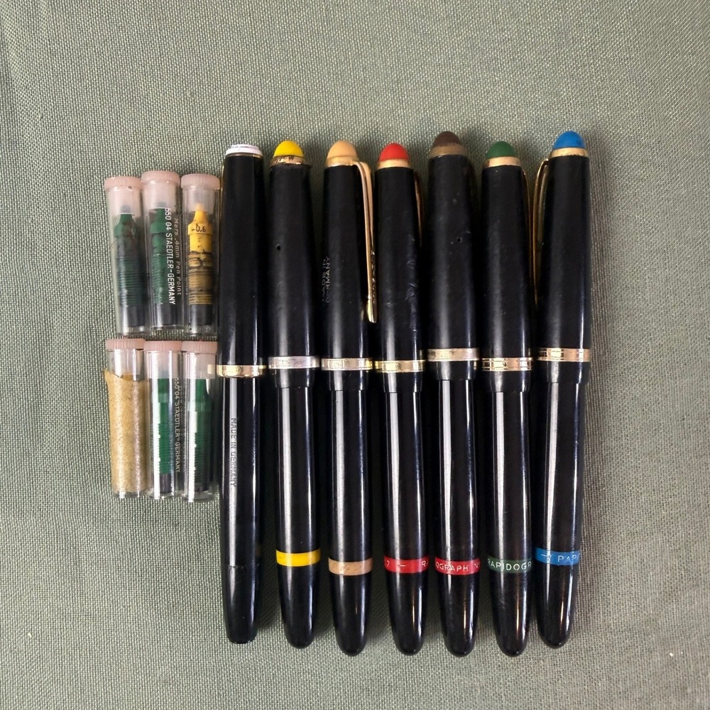 Vintage Koh-I-Noor Rapidograph Technical Pen Set & Staedtler Mars Points Lot